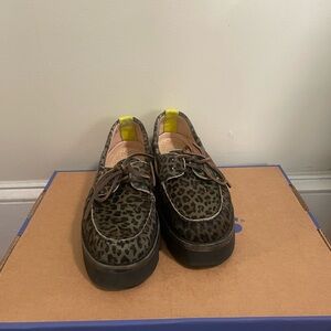 Sperry Leopard Print Chunky Loafers